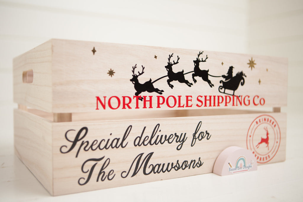 Crate - Personalised Christmas Crate | Christmas Gift | Christmas Eve Box | Christmas Eve Treats North Pole Special Delivery