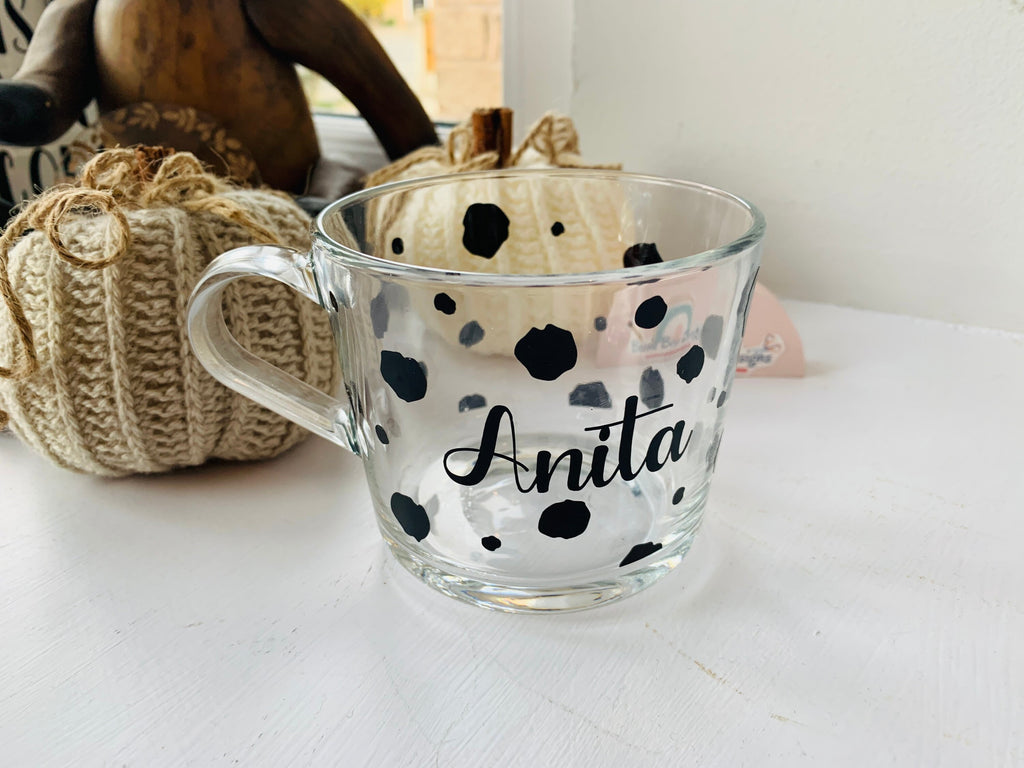 Dalmatian Print Glass Mug