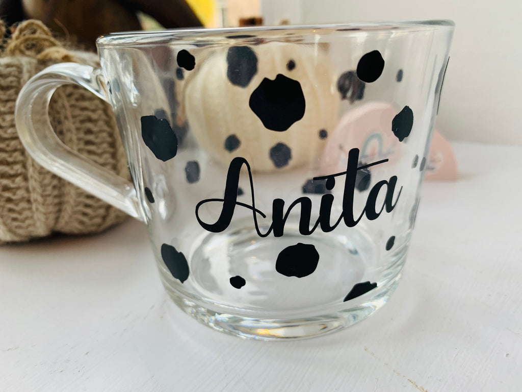 Dalmatian Print Glass Mug