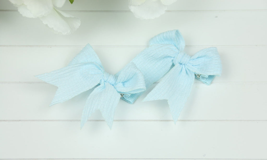 Girls Boutique - Crinkle Fabric Bow Clips