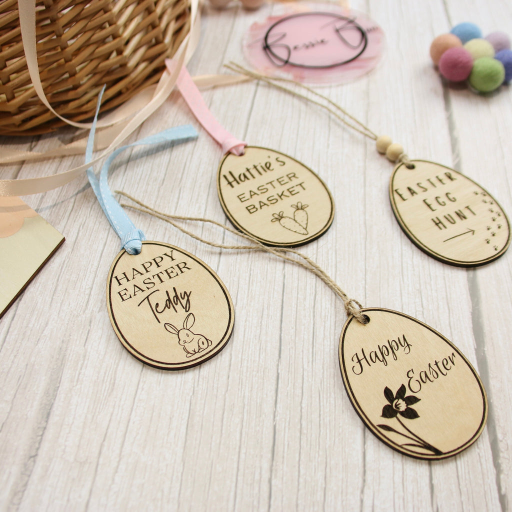 Easter Basket Wooden Tag