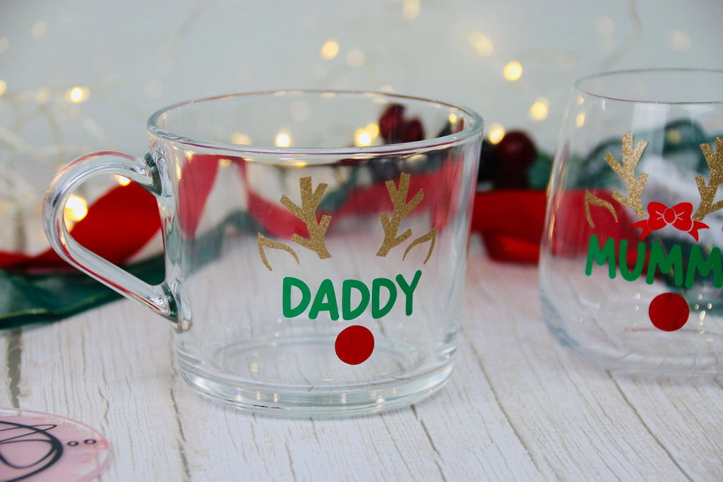 Gift Ideas - Christmas Reindeer Glass | Personalised Glass | Christmas Present | Christmas 2024 | Christmas tumbler | Stocking Filler