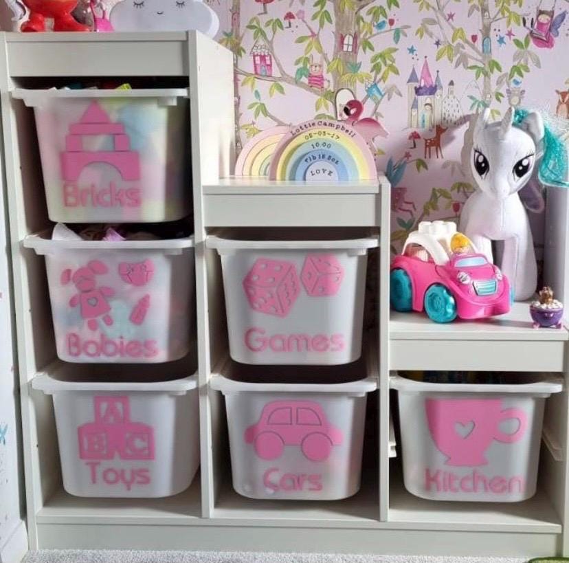 Toy Storage Decals | Plastic Toy Box Labels | Self-Adhesive Personalised Decals | Personalised Stickers