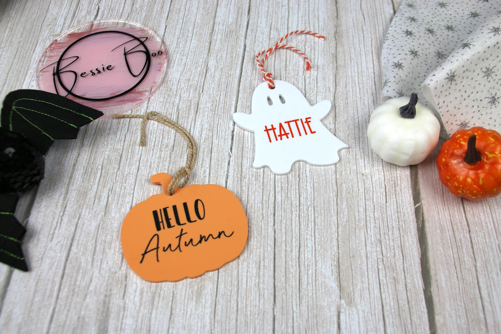 Halloween Personalised Acrylic Tag | Personalised Decorations | Personalised Gifts | Autumn Decorations | Cute Halloween Ghost