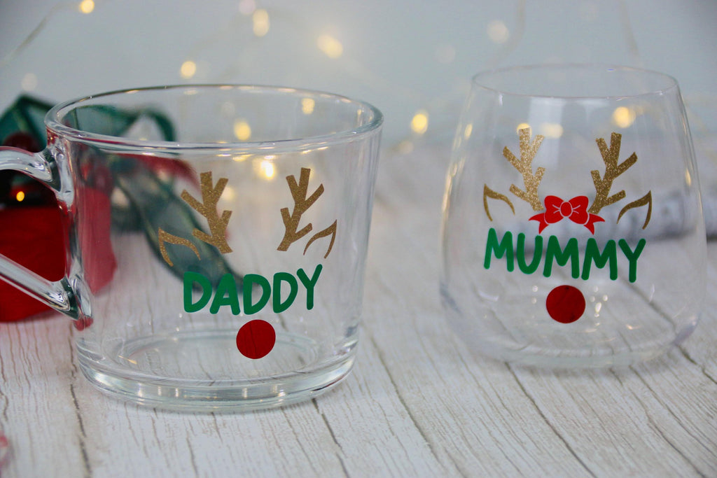 Gift Ideas - Christmas Reindeer Glass | Personalised Glass | Christmas Present | Christmas 2024 | Christmas tumbler | Stocking Filler