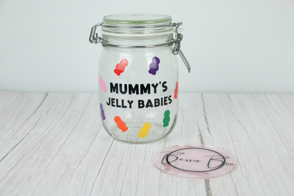 Personalised Sweer Jar | Sweetie Jar | Snack Jar | personalised Gifts | Gifts for grandparents | Gifts for him | Gifts for Her | JellyBabies