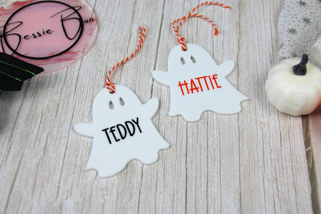 Halloween Personalised Acrylic Tag | Personalised Decorations | Personalised Gifts | Autumn Decorations | Cute Halloween Ghost