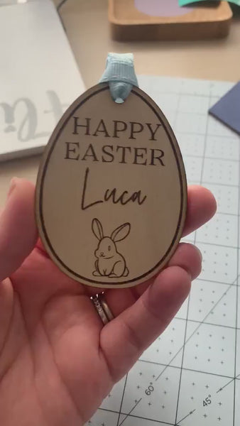 Easter Basket Wooden Tag